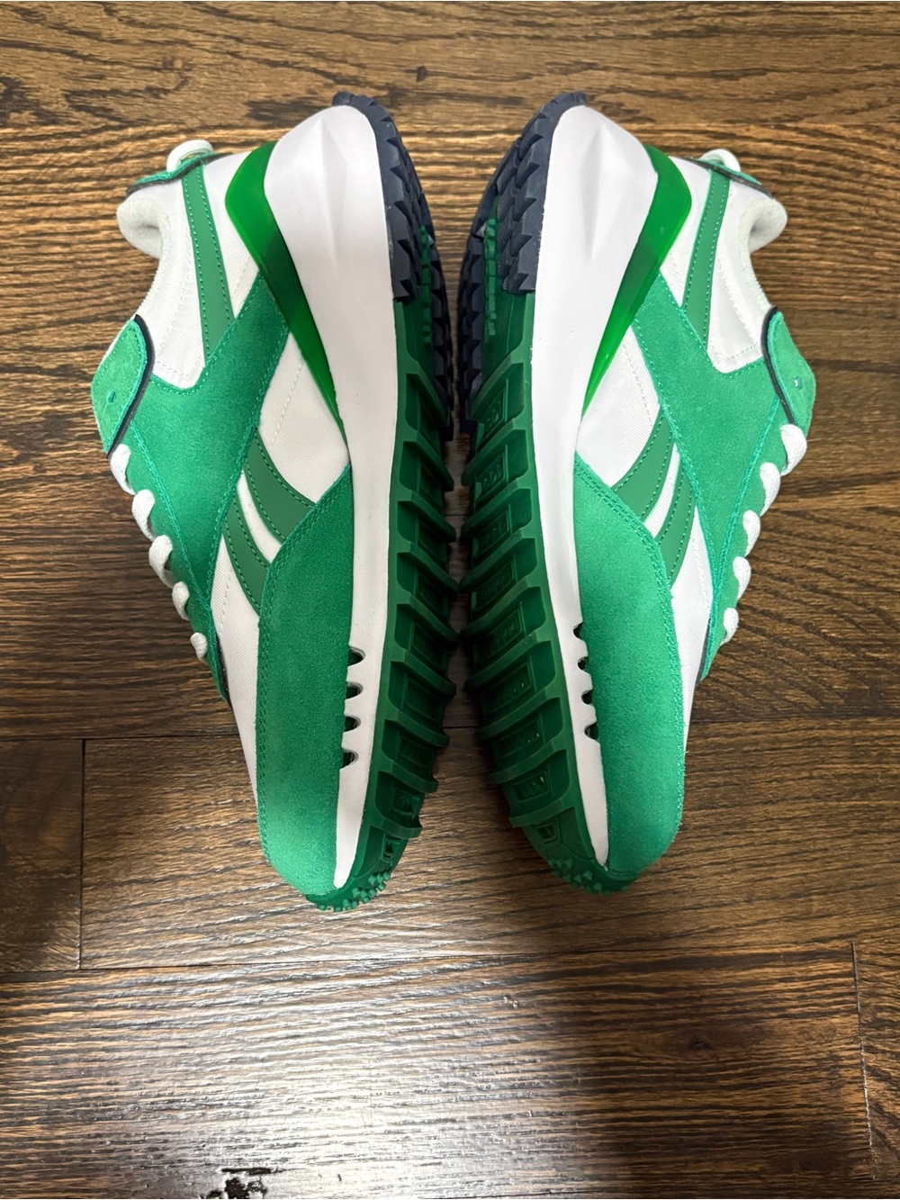 Reebok Women’s Green & White Low-Top Suede Sneakers - Picture 6 of 9